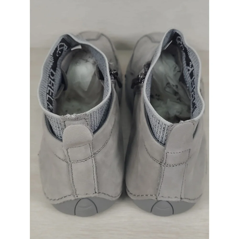 Dbeck Mens Grey Leather High Top Zip Casual Sneaker Boots Size 42  Size9